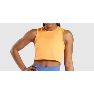 Gymshark Apricot Sleeveless Crop Tank Top Workout Gym Shirt Size XL